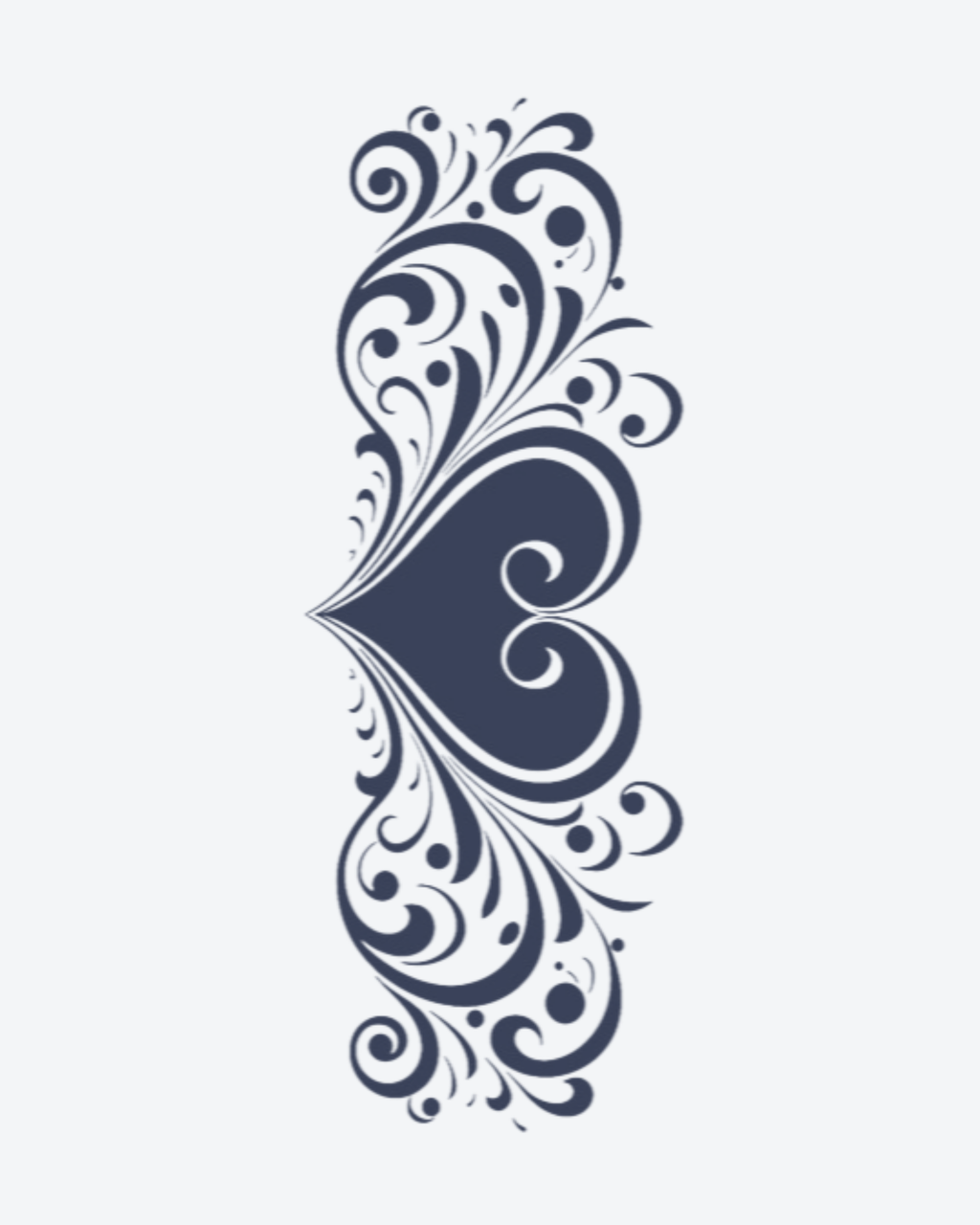 Tatouage temporaire Cœur Baroque 11x18cm - SimpleTatt
