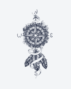 Tatouage temporaire Rose des Vents Royale 11x18cm - SimpleTatt