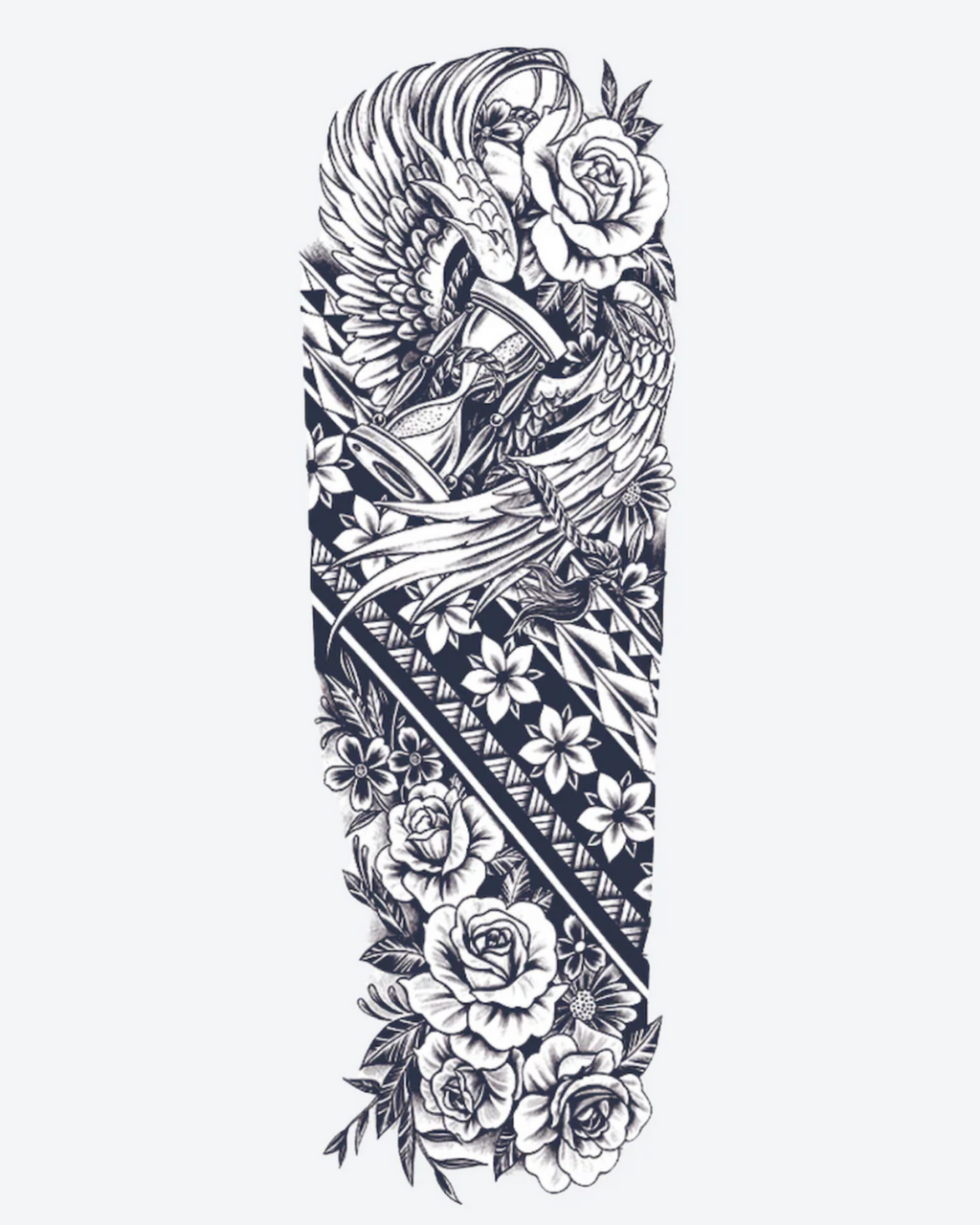 Tatouage temporaire L'Ange du Temps 17x48cm - SimpleTatt
