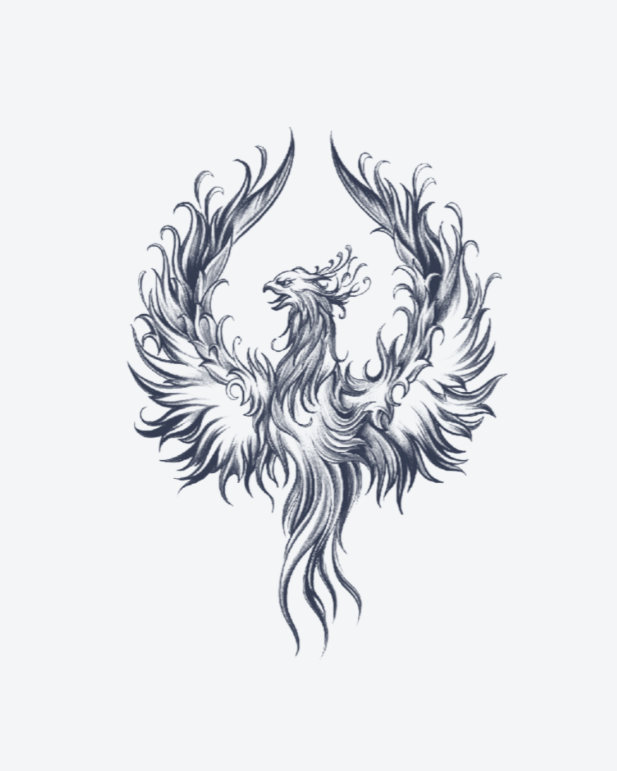 Tatouage temporaire Phénix Flamboyant 11x18cm - SimpleTatt