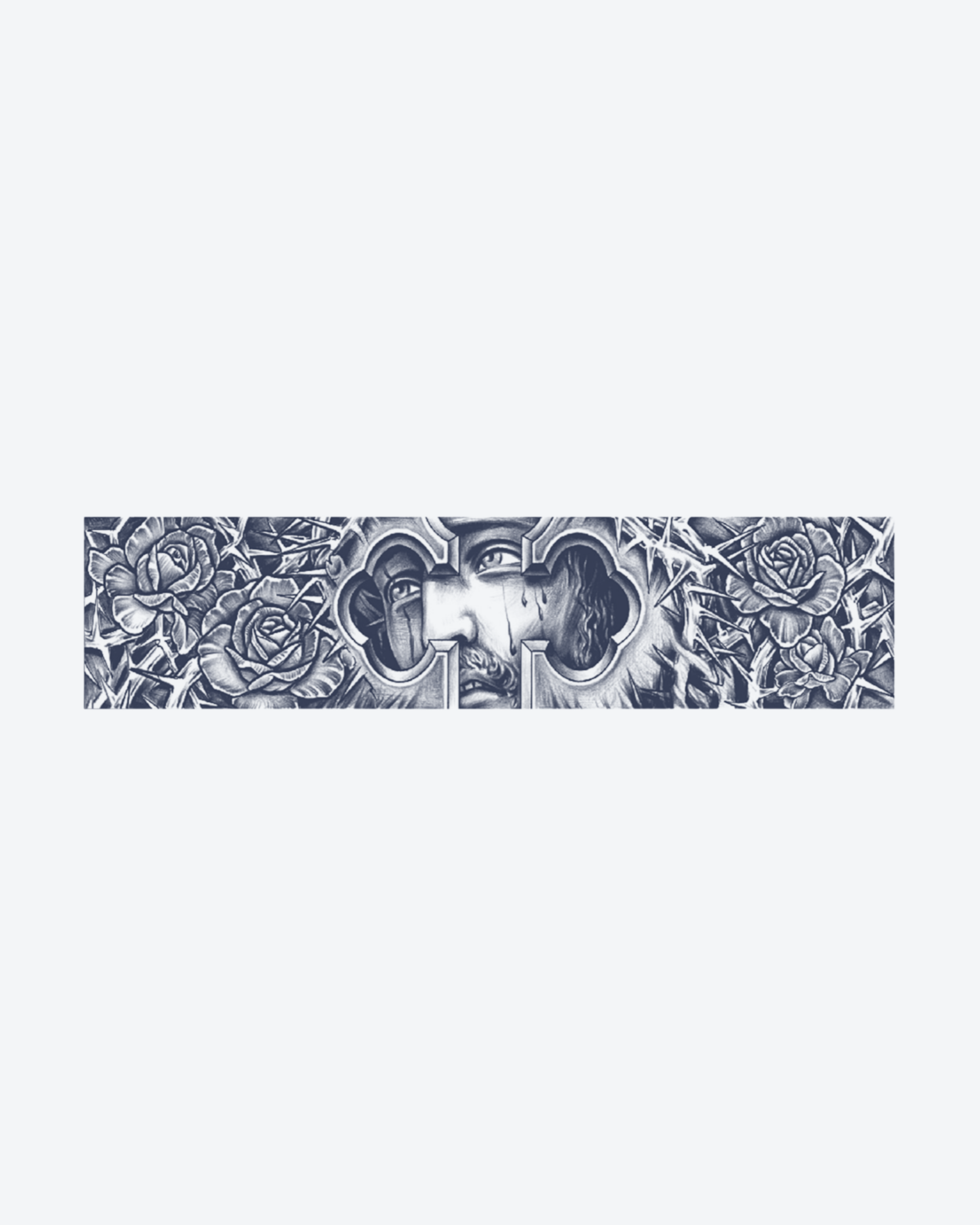Tatouage temporaire Bracelet Roses et Masque 24x6cm - SimpleTatt