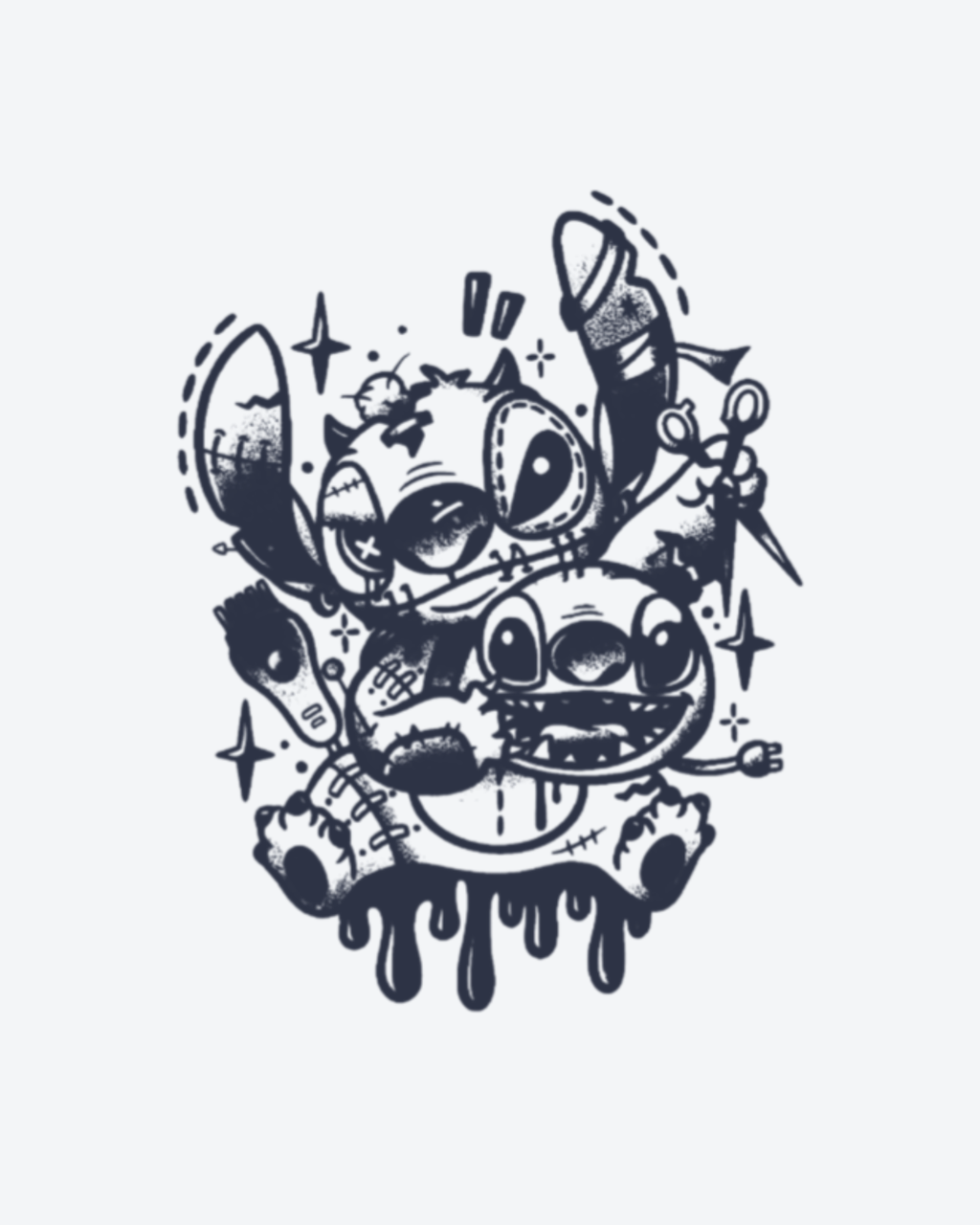 Tatouage temporaire Stitch Galactique 10,5x13,5cm - SimpleTatt