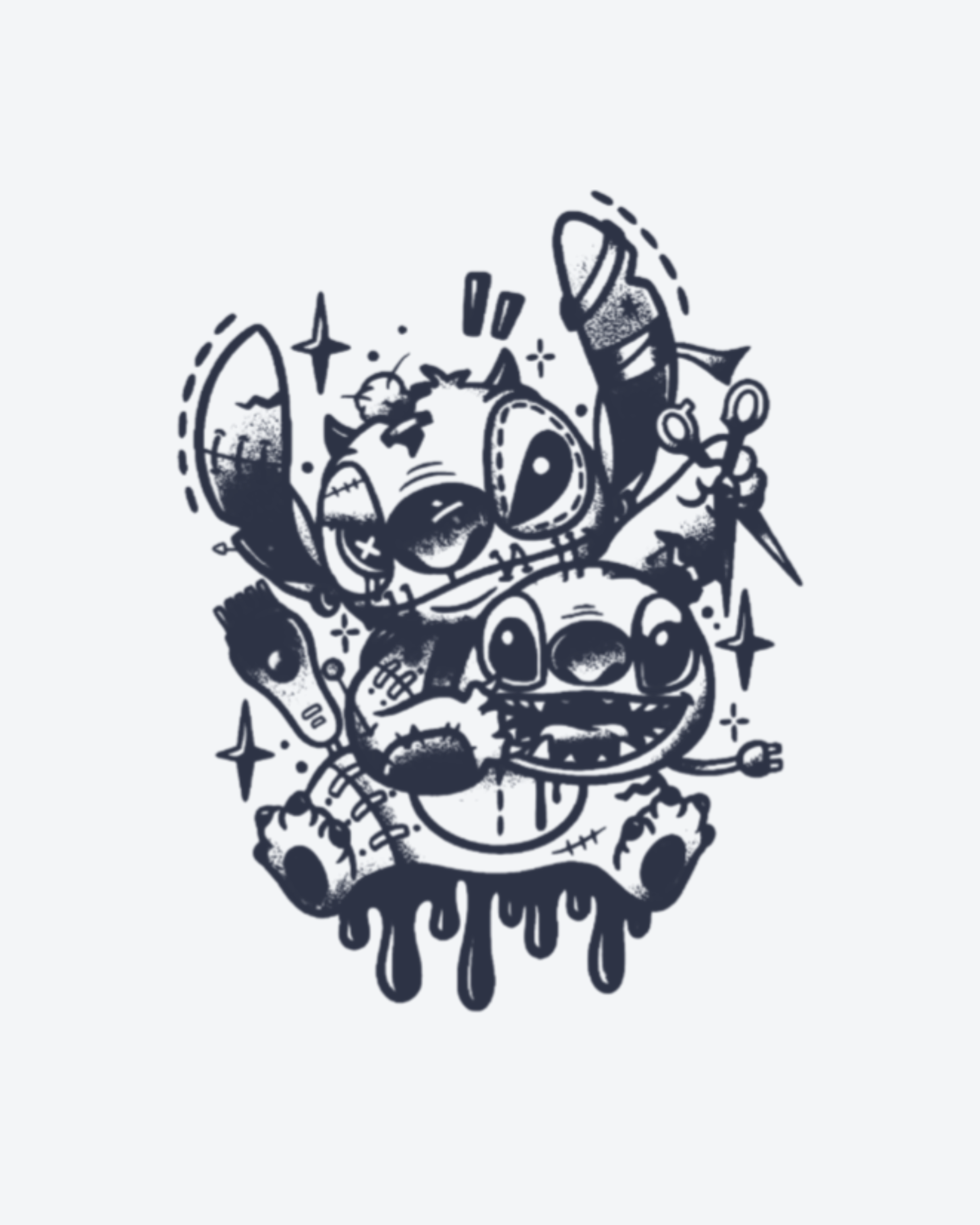 Tatouage temporaire Stitch Galactique 10,5x13,5cm - SimpleTatt