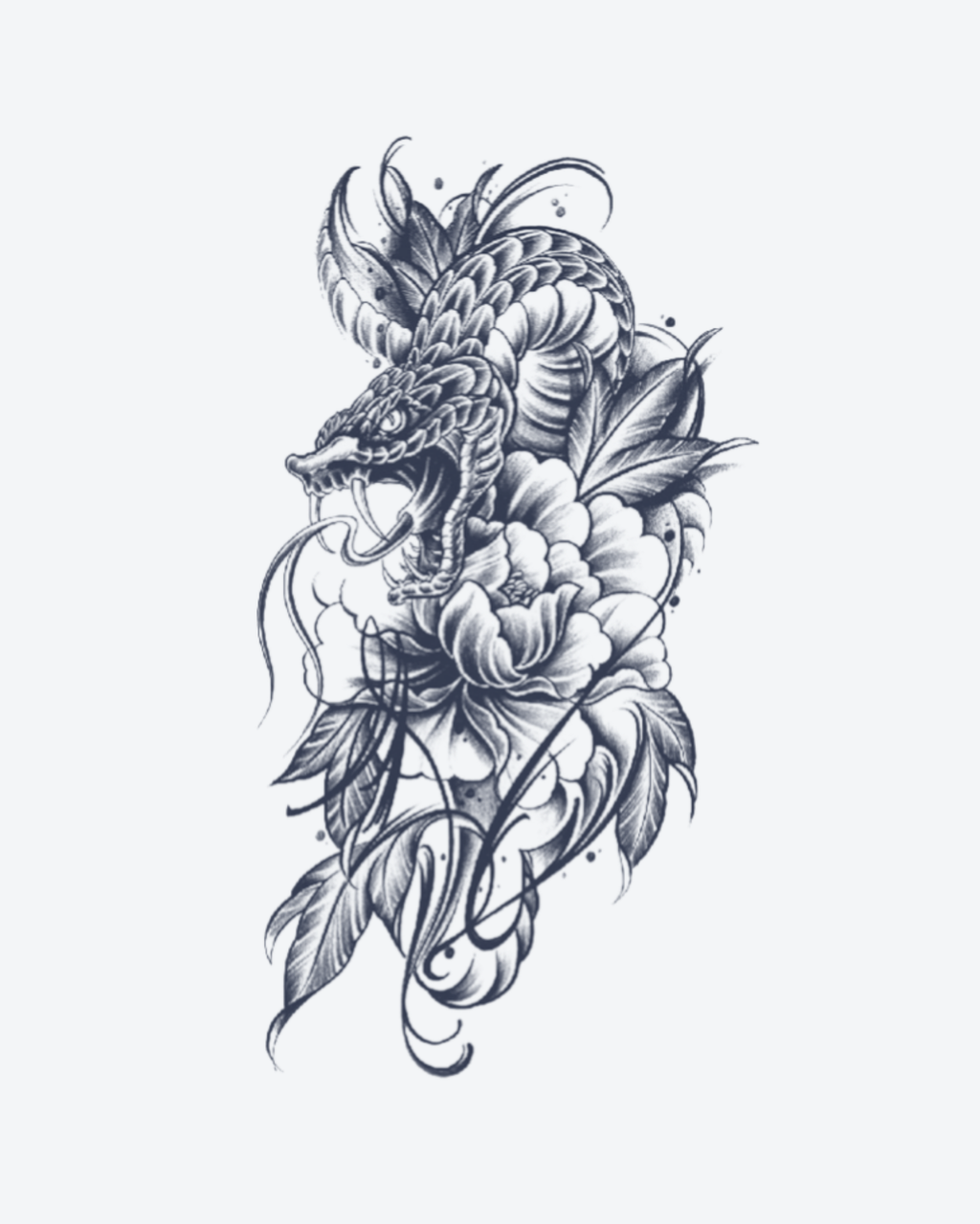 Tatouage temporaire Dragon Guerrier 11x18cm - SimpleTatt