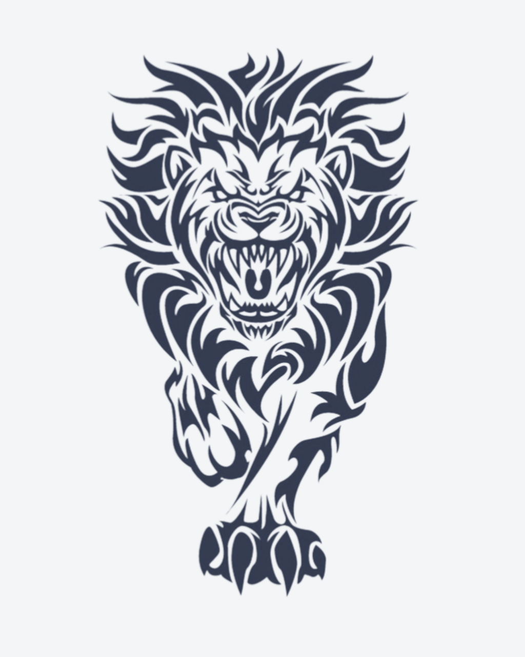 Tatouage temporaire Lion Enragé 11x18cm - SimpleTatt
