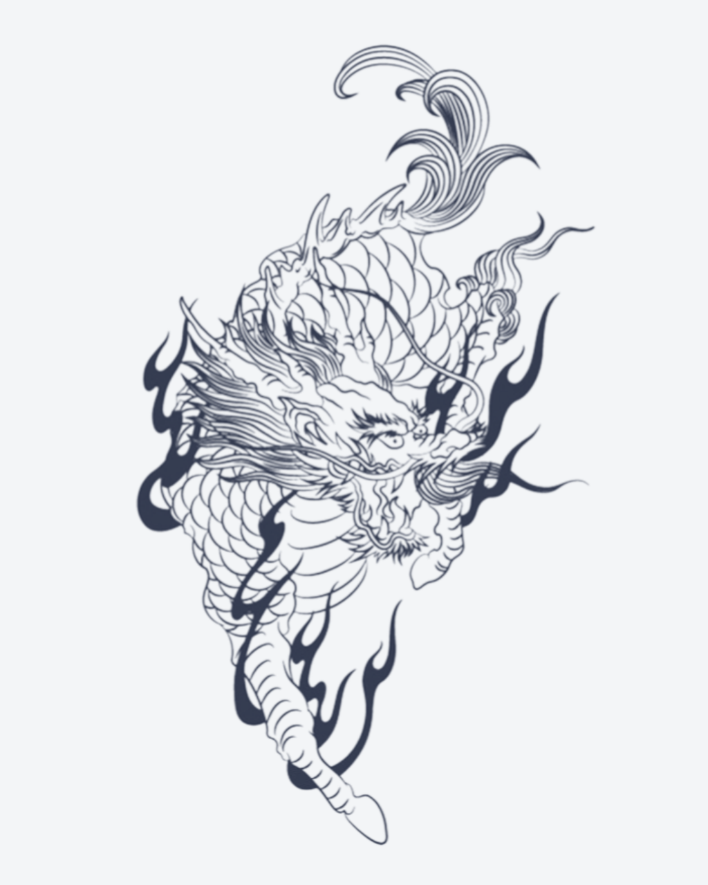 Tatouage temporaire Dragon Ascendant 11x18cm - SimpleTatt