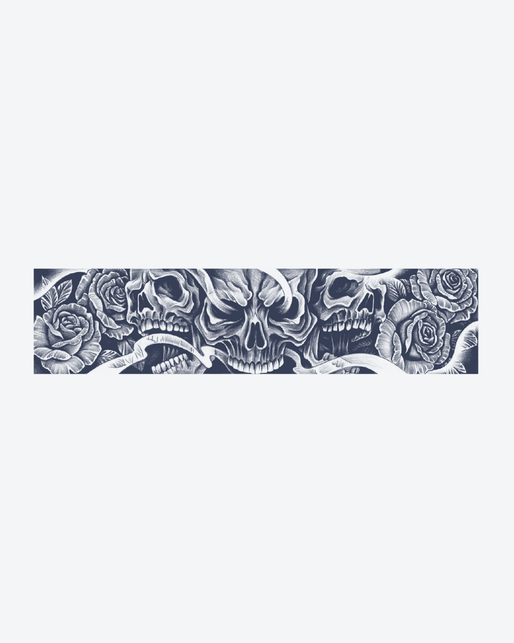 Tatouage temporaire Bracelet Crânes et Roses 24x6cm - SimpleTatt