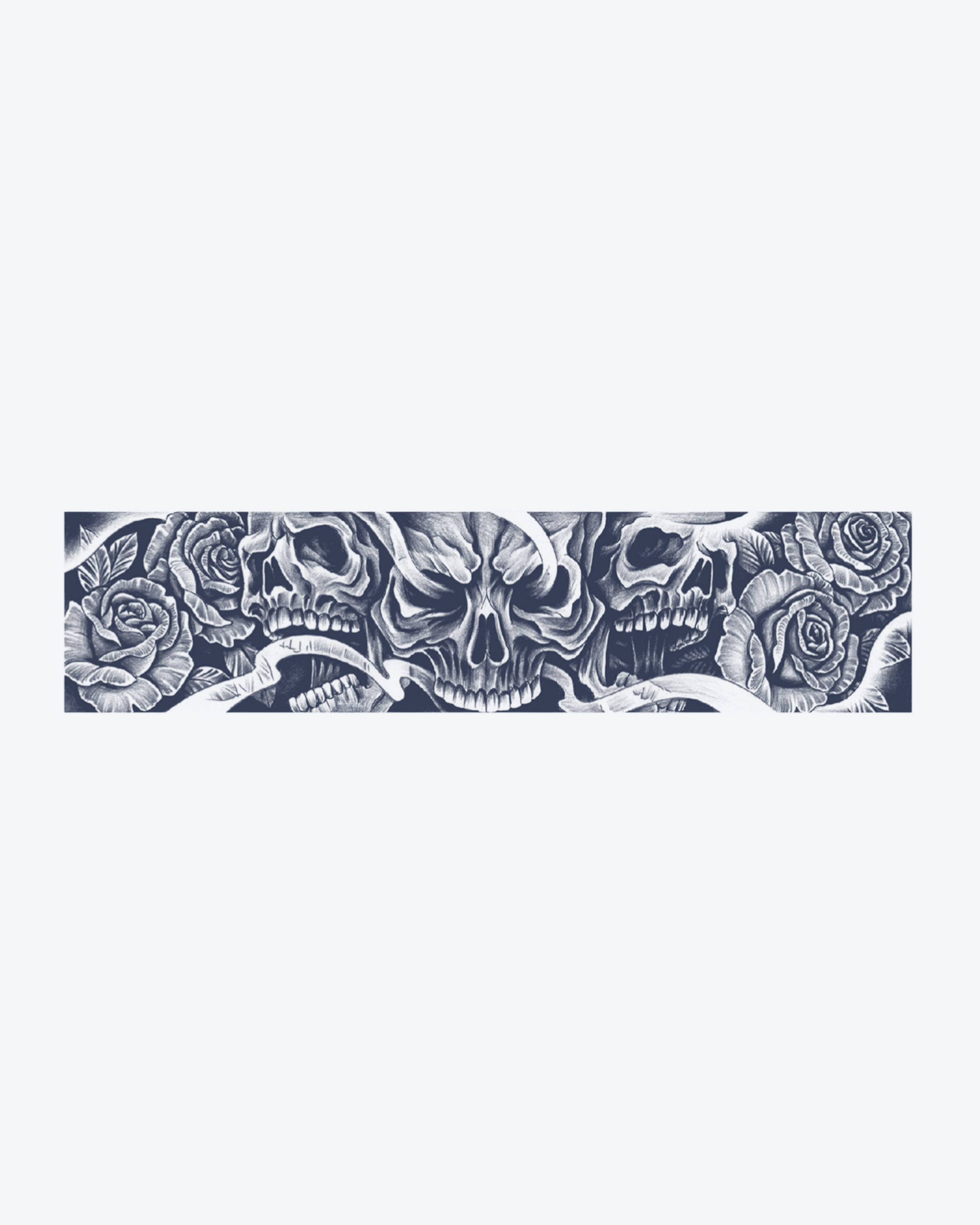 Tatouage temporaire Bracelet Crânes et Roses 24x6cm - SimpleTatt