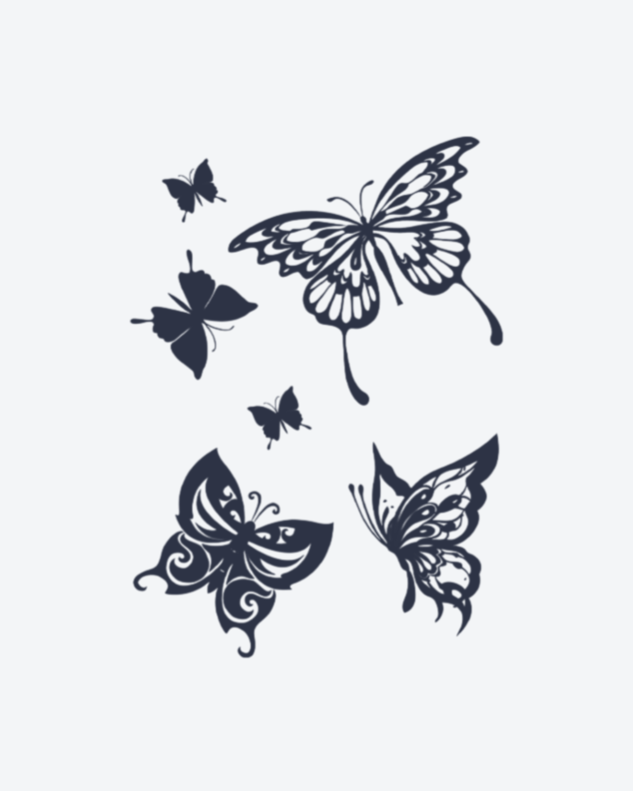 Tatouage temporaire Nuée de Papillons 10,5x13,5cm - SimpleTatt