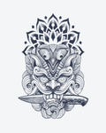 Tatouage temporaire Masque Guerrier 11x18cm - SimpleTatt