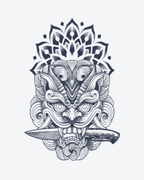 Tatouage temporaire Masque Guerrier 11x18cm - SimpleTatt