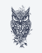 Tatouage temporaire Hibou Enchanté 11x18cm - SimpleTatt