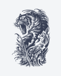 Tatouage temporaire Tigre Grondant 11x18cm - SimpleTatt