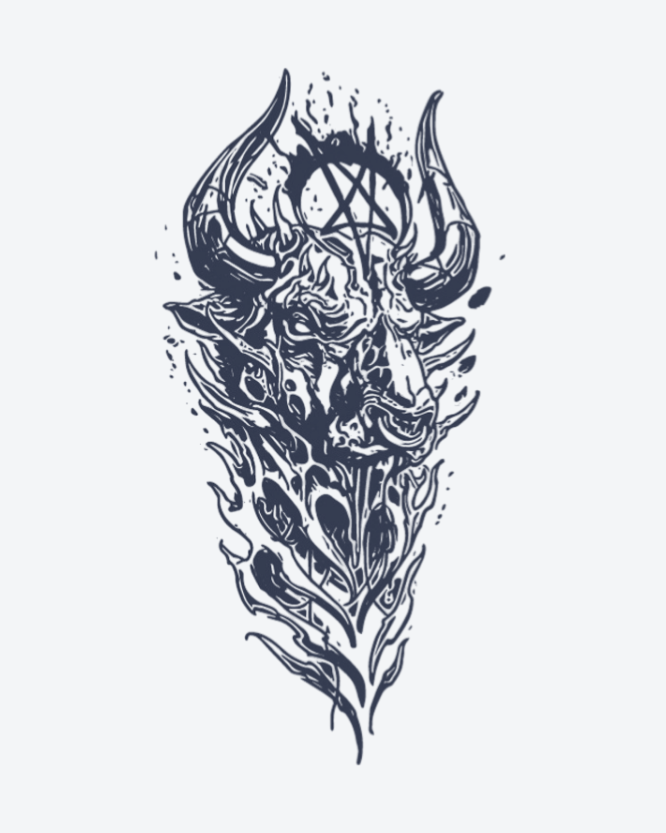 Tatouage temporaire Buffle Sacré 11x18cm - SimpleTatt
