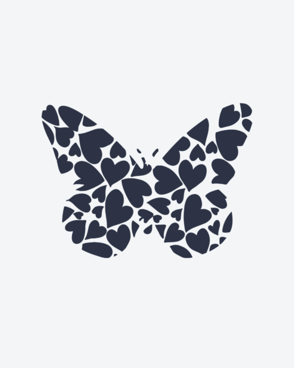 Tatouage temporaire Papillon de Cœurs 10,5x13,5cm - SimpleTatt