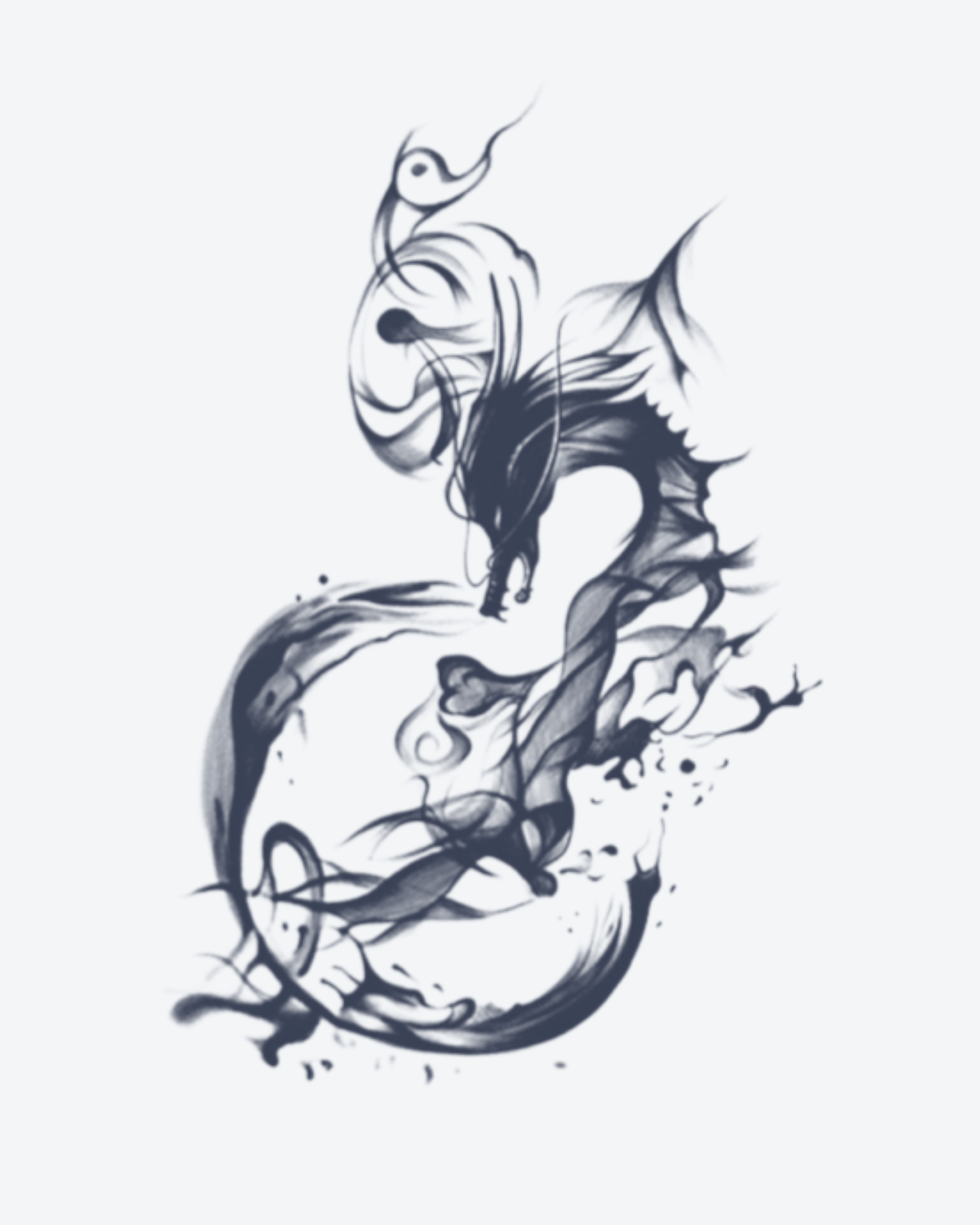 Tatouage temporaire Dragon Enfumé 11x18cm - SimpleTatt