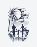 Tatouage temporaire Famille au Crépuscule 11x18cm - SimpleTatt