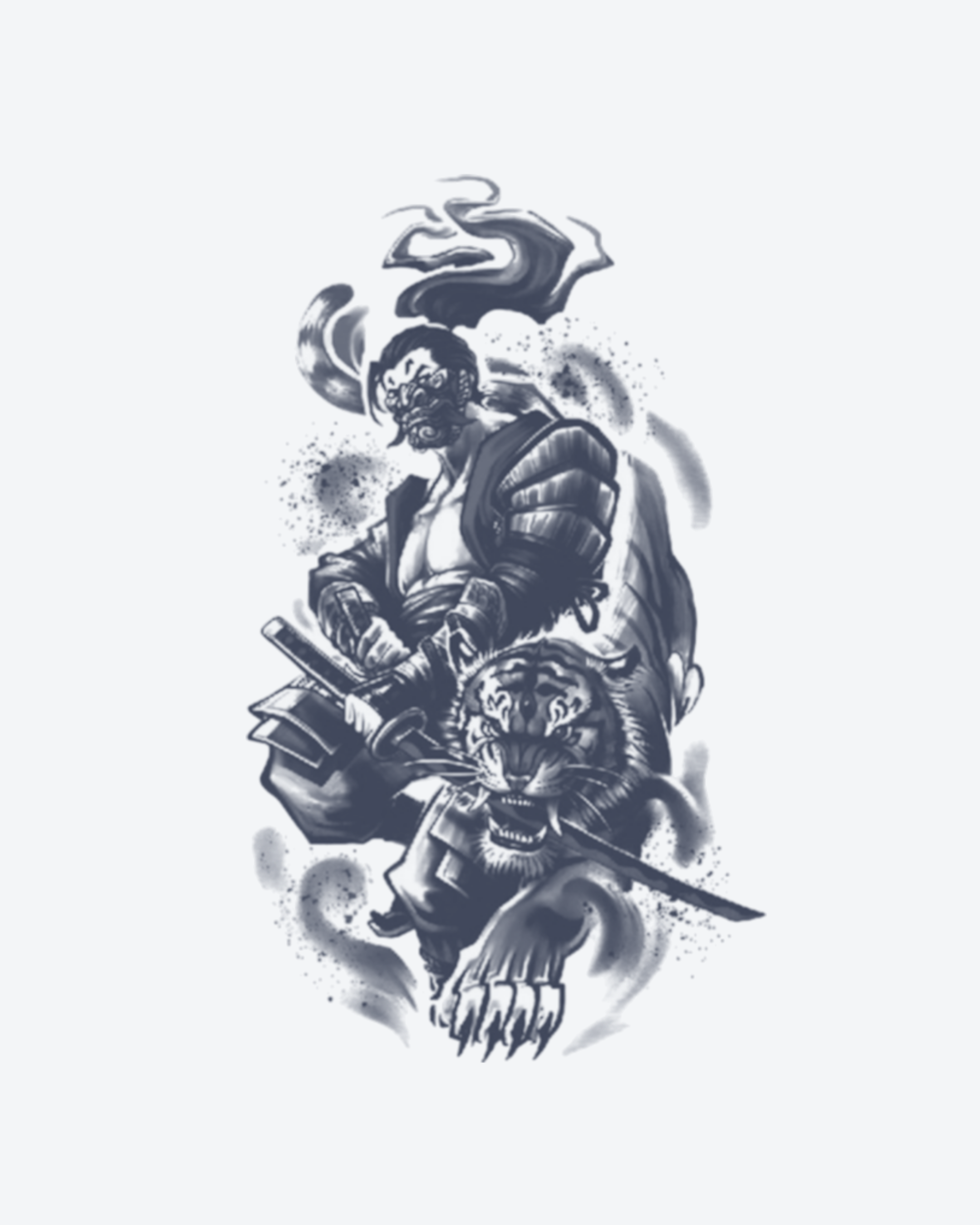 Tatouage temporaire Guerrier Féroce 11x18cm - SimpleTatt