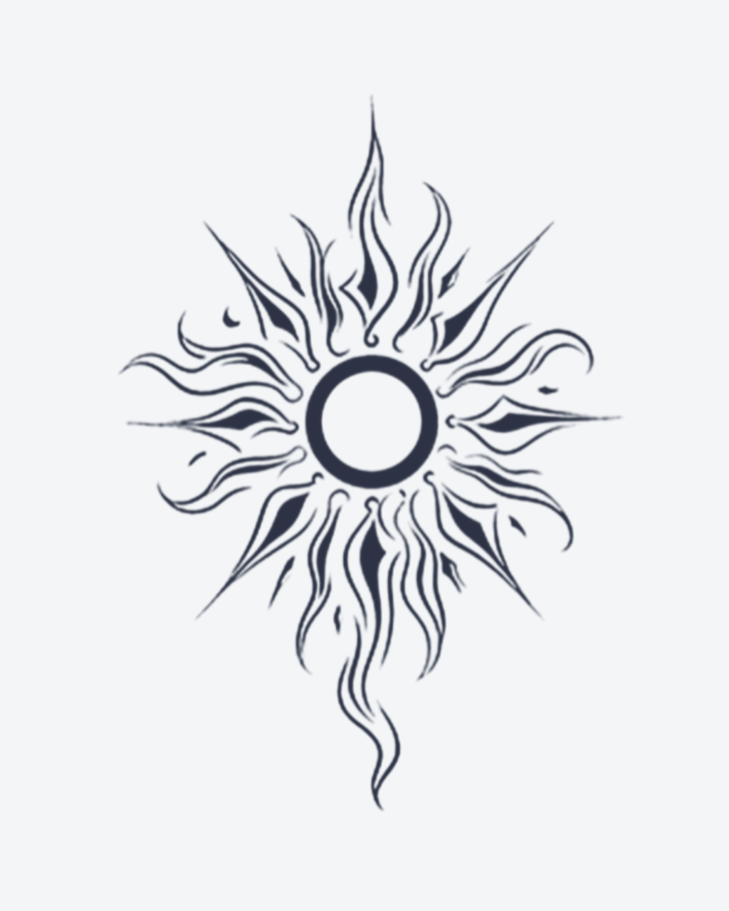 Tatouage temporaire Soleil Ardant 9,5x6cm - SimpleTatt