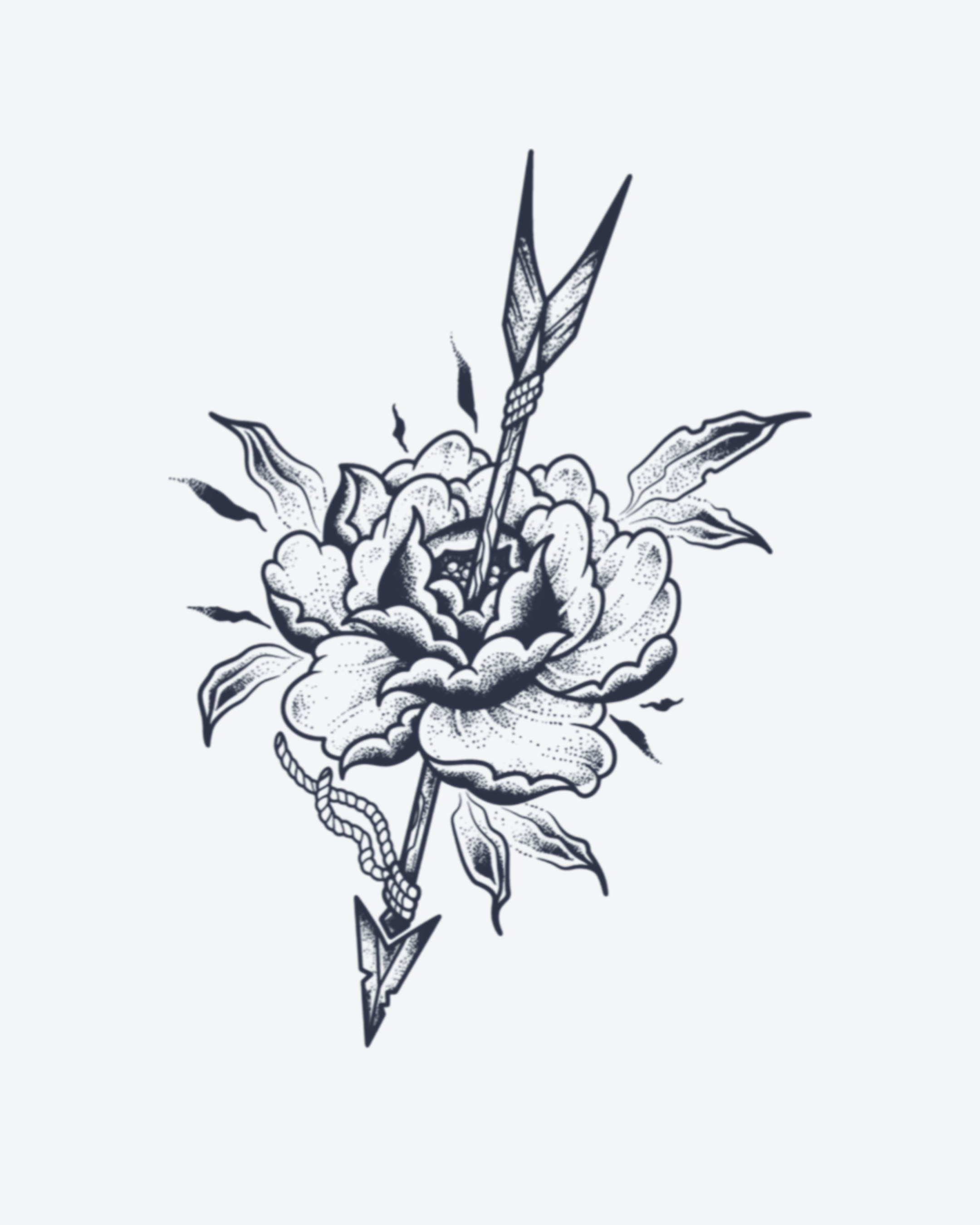 Tatouage temporaire Rose Transpercée 10,5x13,5cm - SimpleTatt