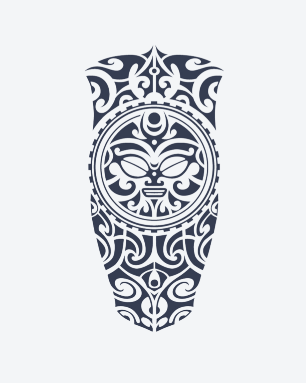 Tatouage temporaire Masque Tribal Rieur 11x18cm - SimpleTatt