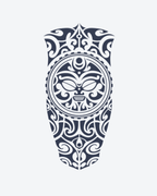 Tatouage temporaire Masque Tribal Rieur 11x18cm - SimpleTatt