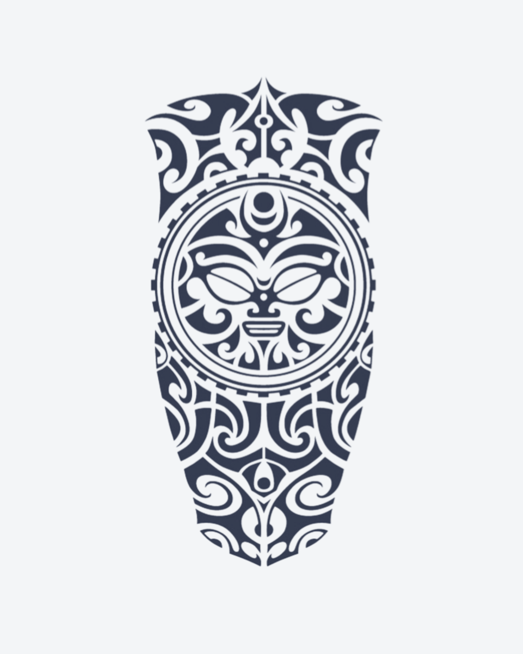 Tatouage temporaire Masque Tribal Rieur 11x18cm - SimpleTatt