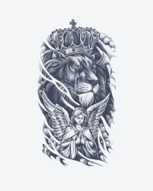 Crowned Lion and Angel