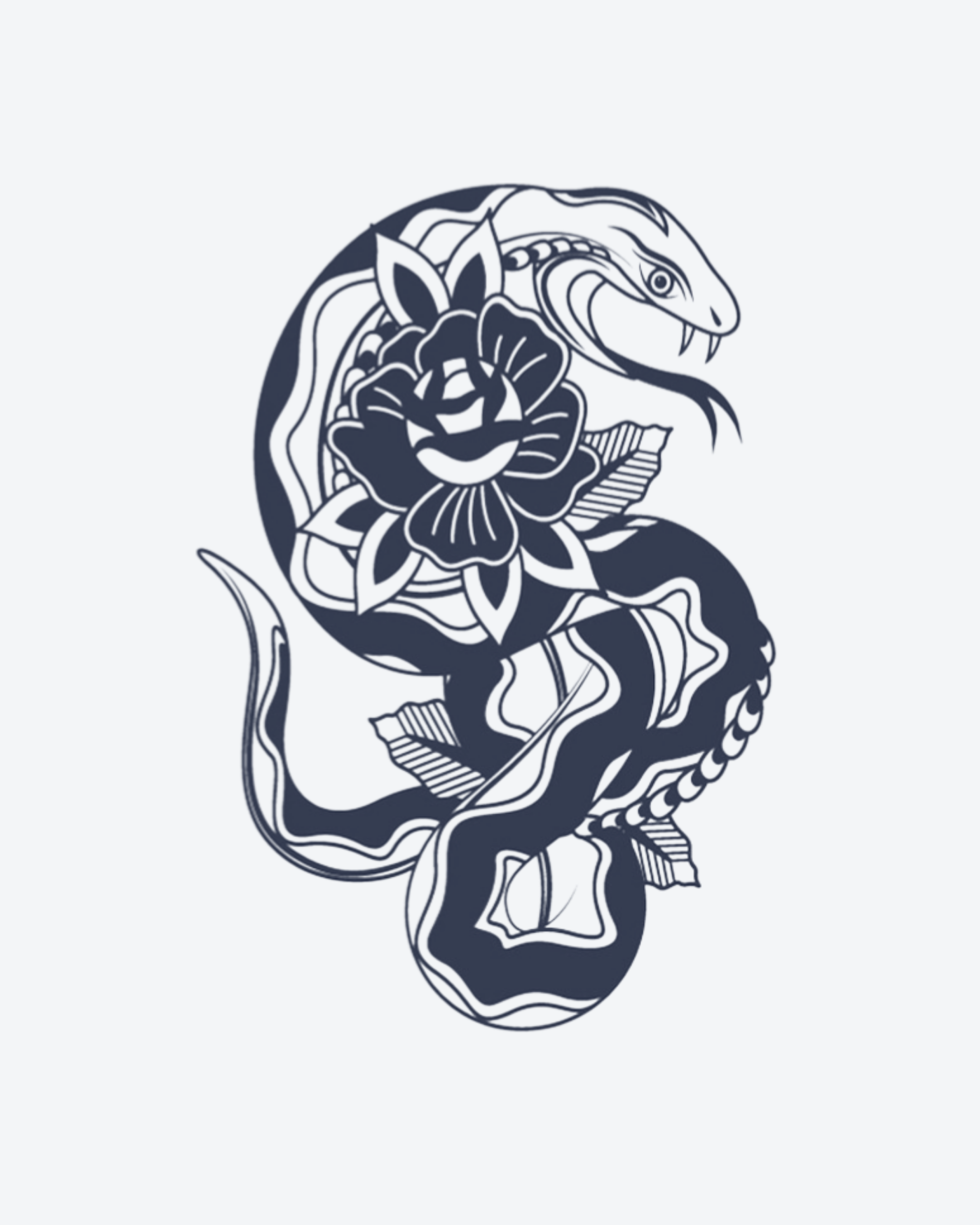 Tatouage temporaire Rose du Serpent 11x18cm - SimpleTatt