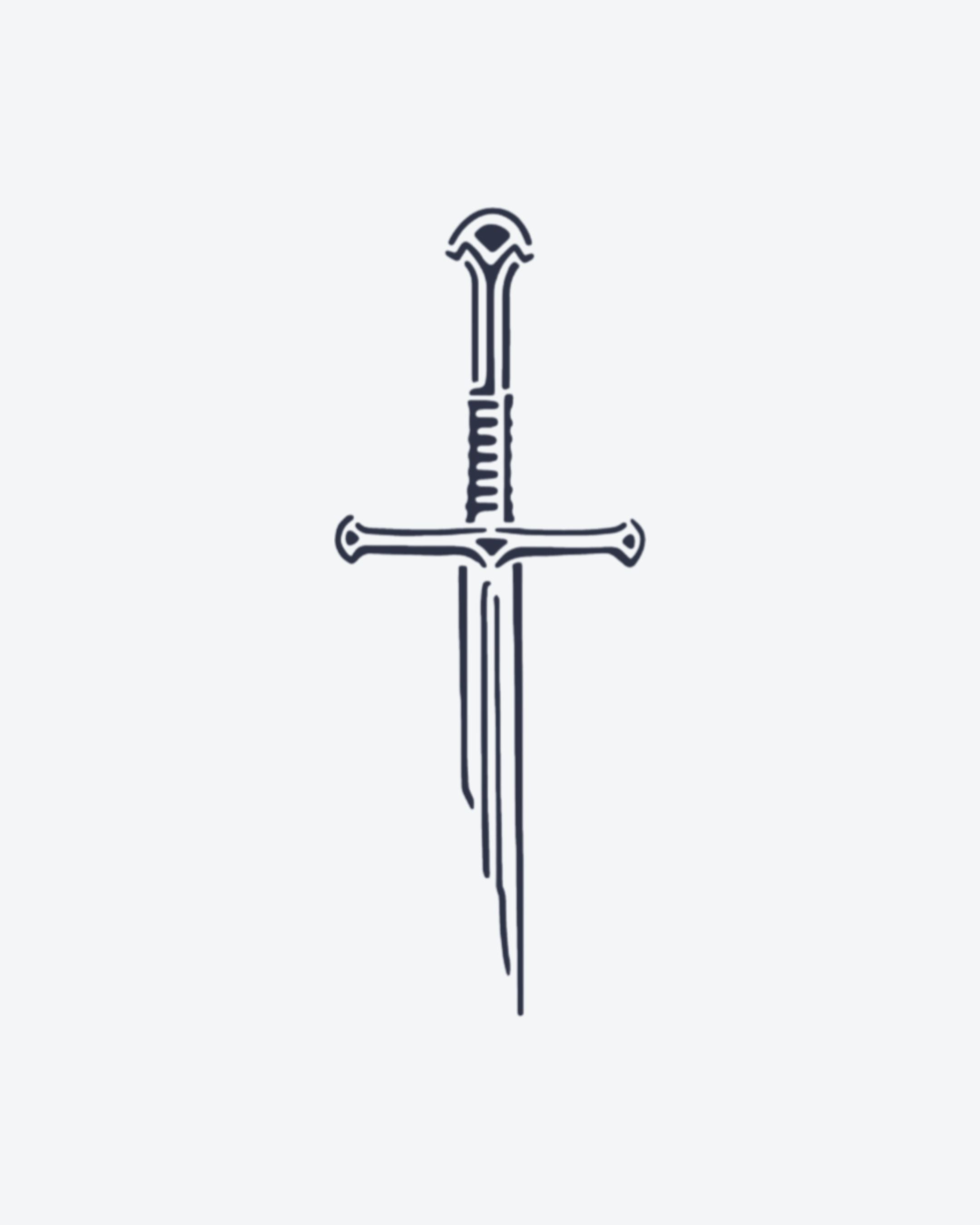 Tatouage temporaire Épée Fine 5x5cm - SimpleTatt