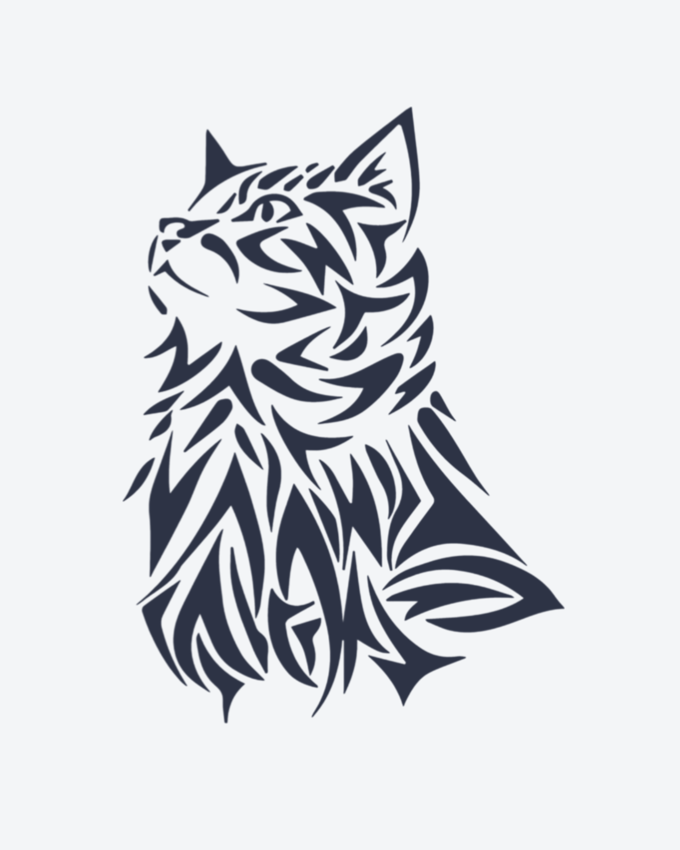 Tatouage temporaire Chat Tribal 8x11cm - SimpleTatt