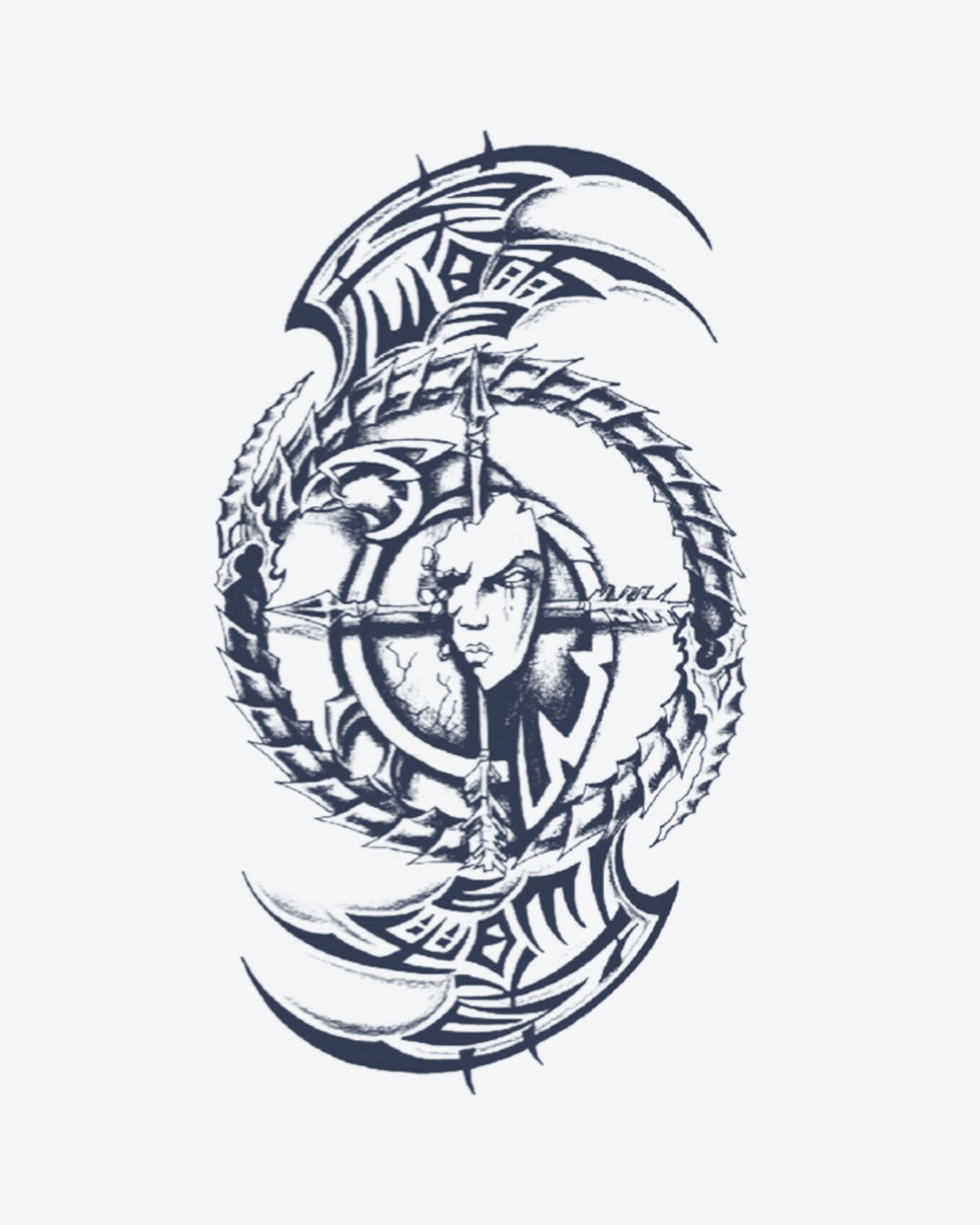 Tatouage temporaire Archer Tribal Protecteur 11x18cm - SimpleTatt