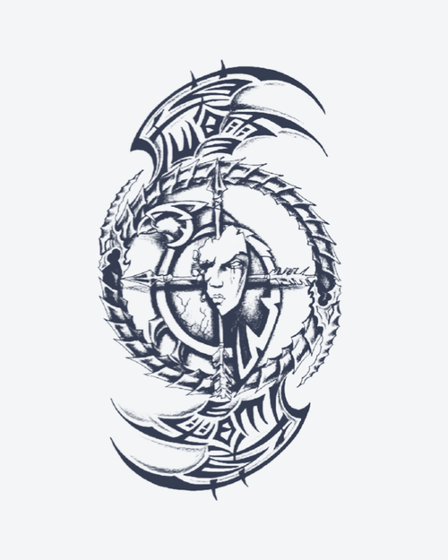 Tatouage temporaire Archer Tribal Protecteur 11x18cm - SimpleTatt