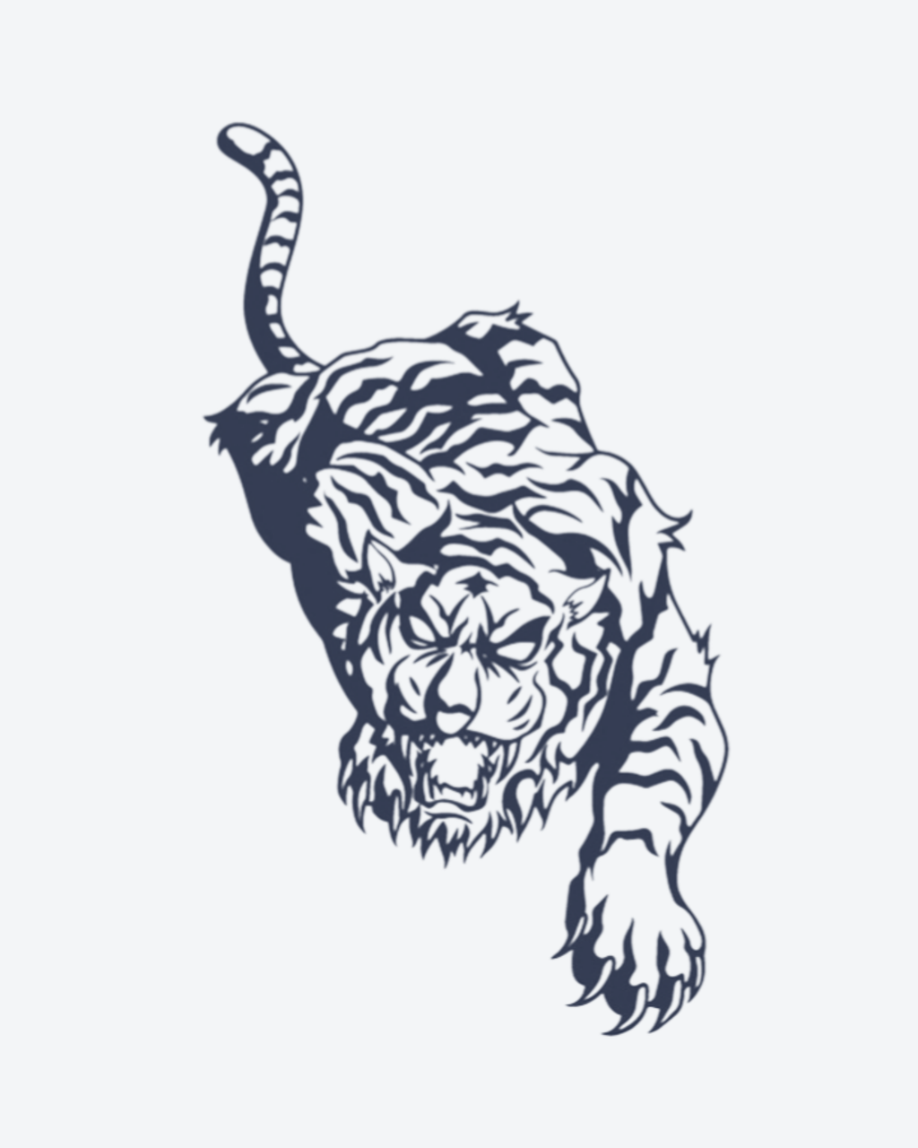Tatouage temporaire Tigre en Chasse 11x18cm - SimpleTatt
