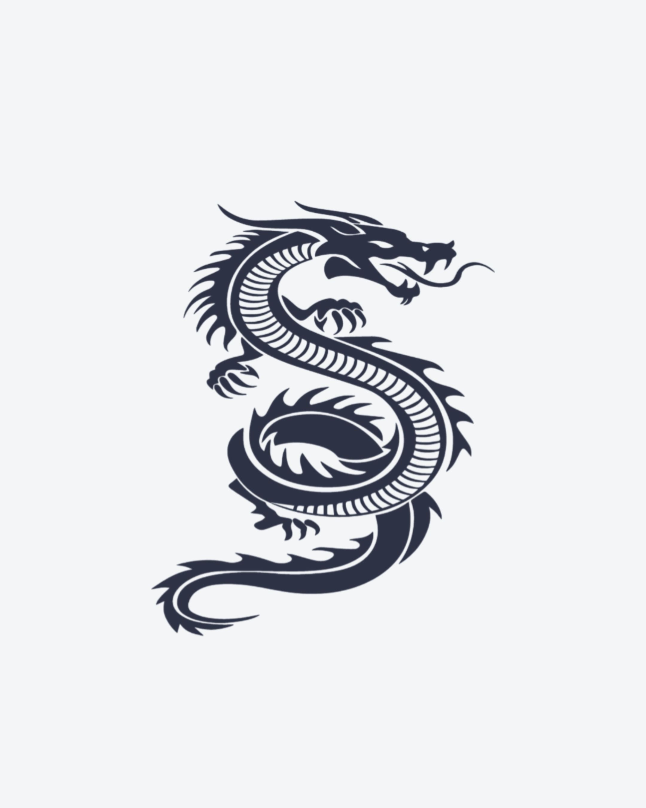 Tatouage temporaire Dragon Oriental 5x5cm - SimpleTatt