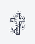 Tatouage temporaire Croix Fleurie 5x5cm - SimpleTatt