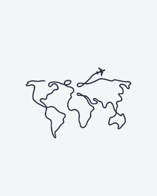 Tatouage temporaire Avion Carte du Monde 5x5cm - SimpleTatt