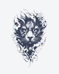 Tatouage temporaire Tigre de Flamme 11x18cm - SimpleTatt