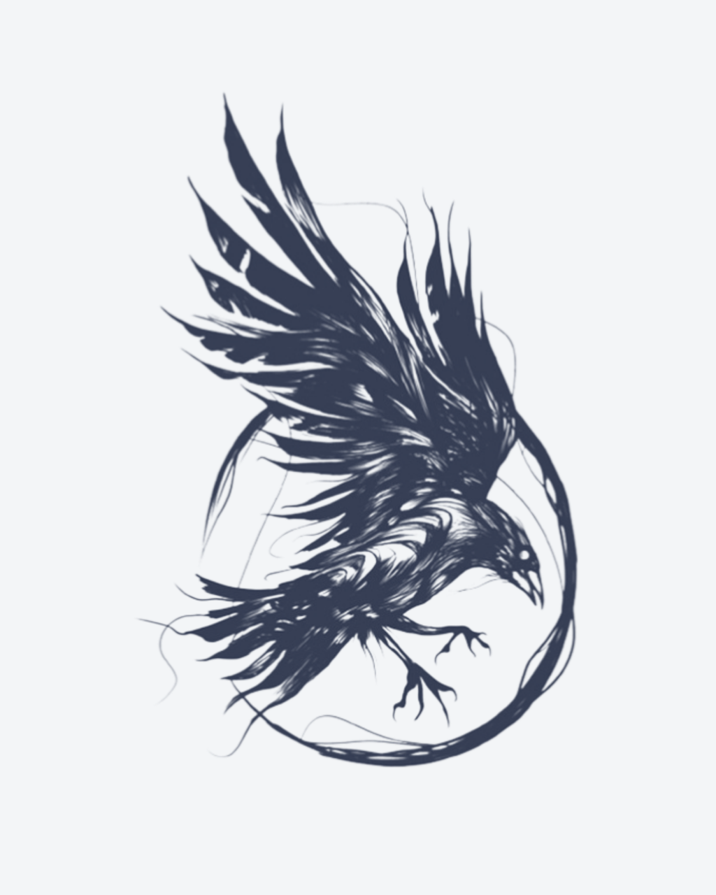 Tatouage temporaire Corbeau Libre 11x18cm - SimpleTatt
