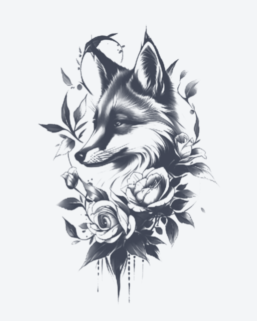 Tatouage temporaire Renard des Bois 11x18cm - SimpleTatt