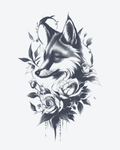 Tatouage temporaire Renard des Bois 11x18cm - SimpleTatt