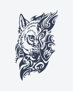 Tatouage temporaire Loup Tribal 11x18cm - SimpleTatt