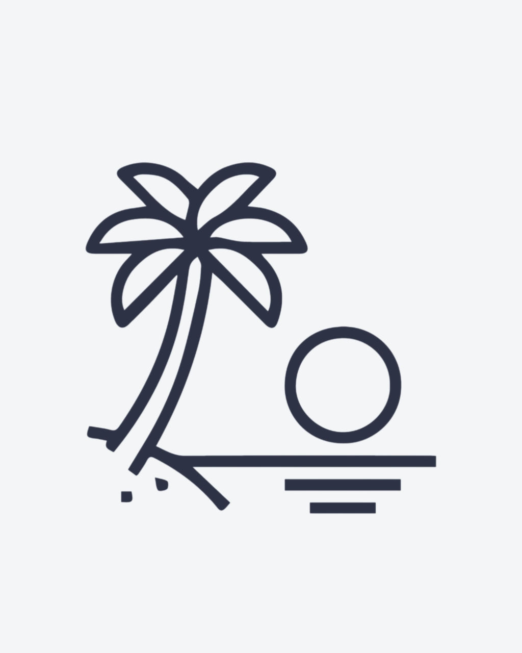 Tatouage temporaire Plage et Cocotier 5x5cm - SimpleTatt