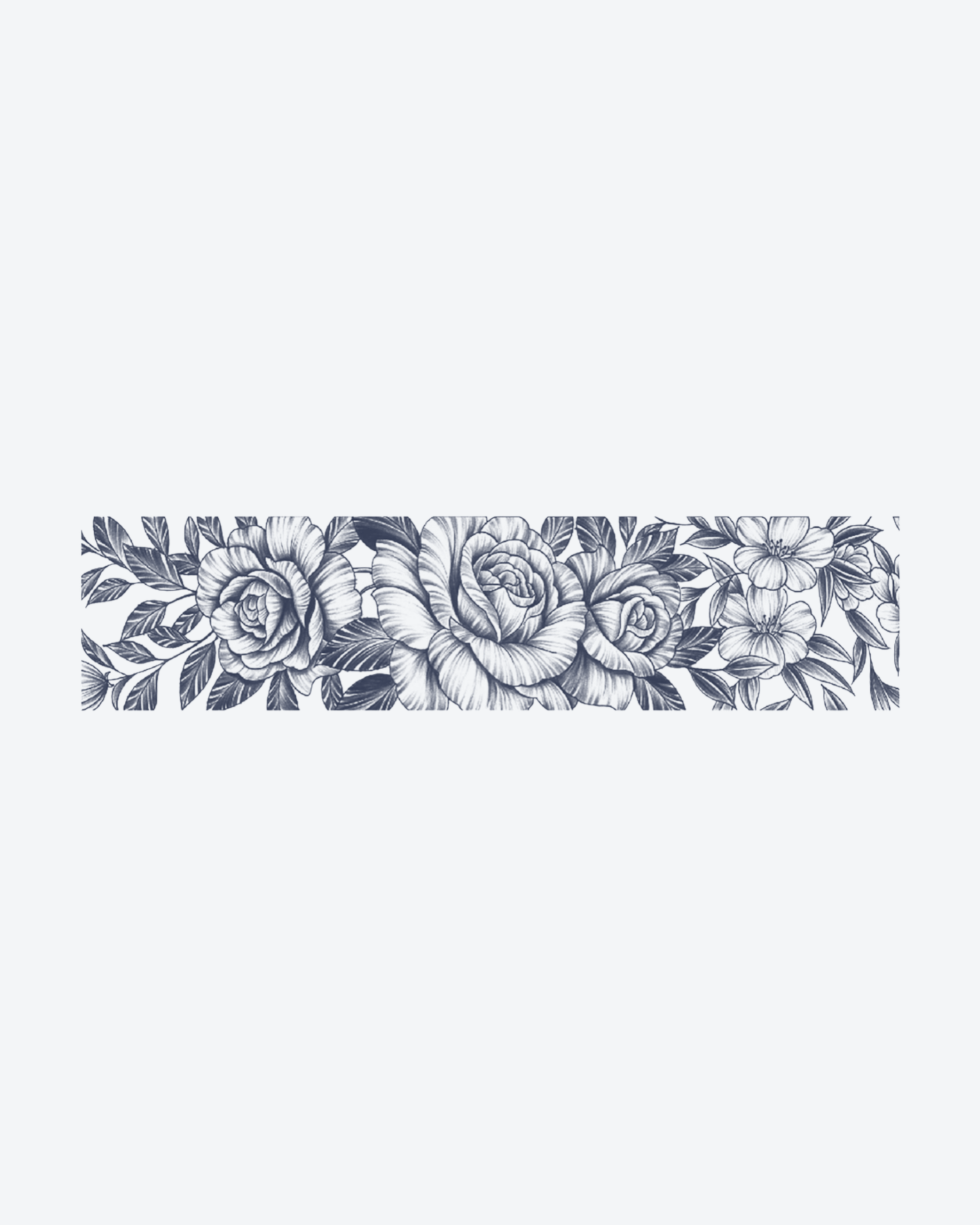 Tatouage temporaire Bracelet Roses Sombres 24x6cm - SimpleTatt