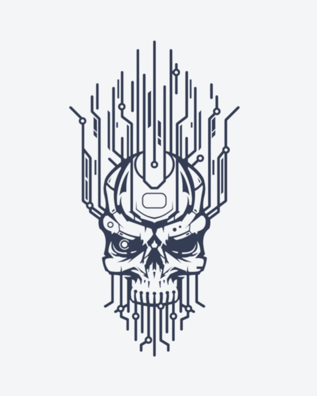 Tatouage temporaire Crâne Digital 11x18cm - SimpleTatt