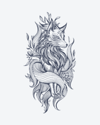 Tatouage temporaire Loup des Forêts 11x18cm - SimpleTatt