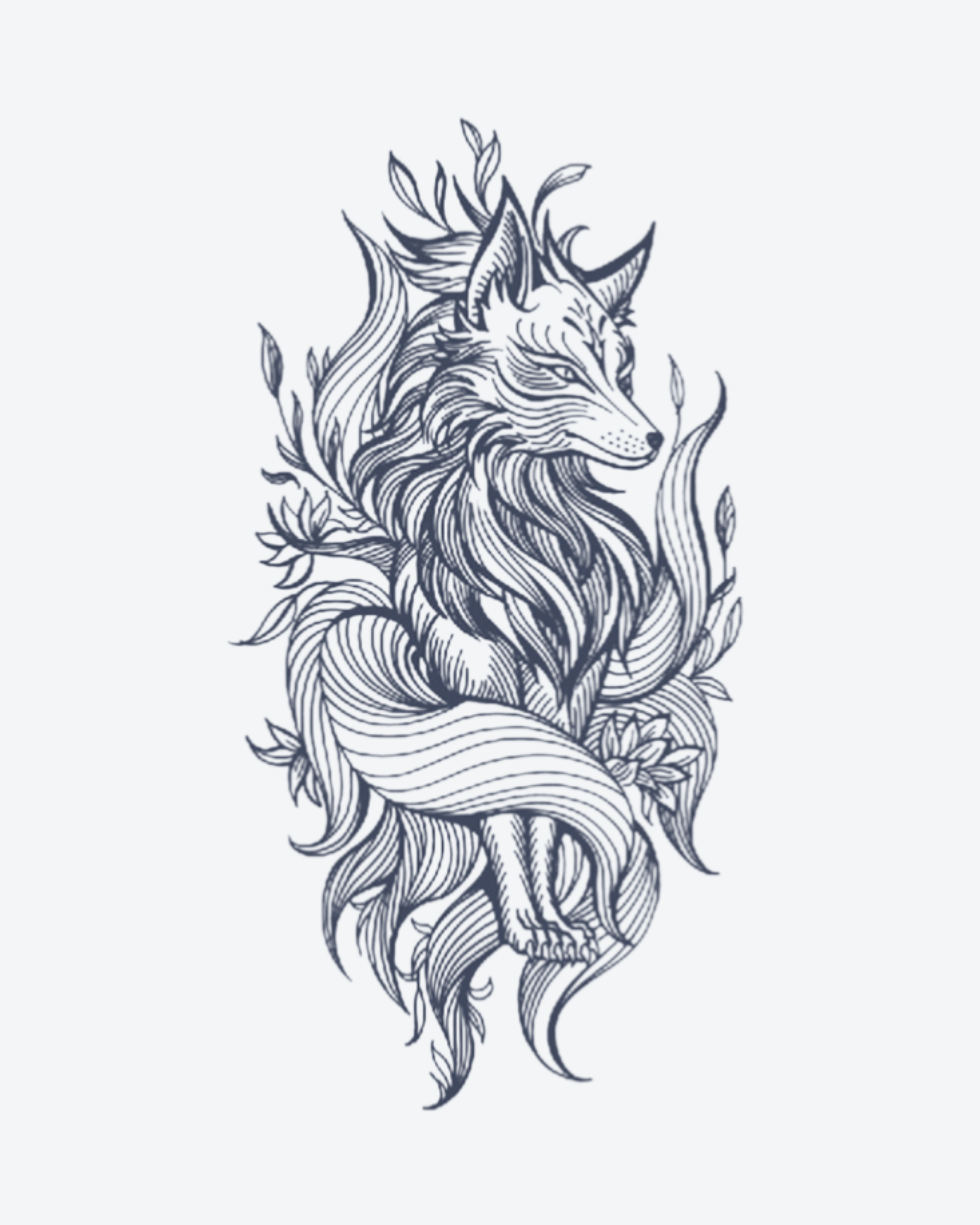 Tatouage temporaire Loup des Forêts 11x18cm - SimpleTatt