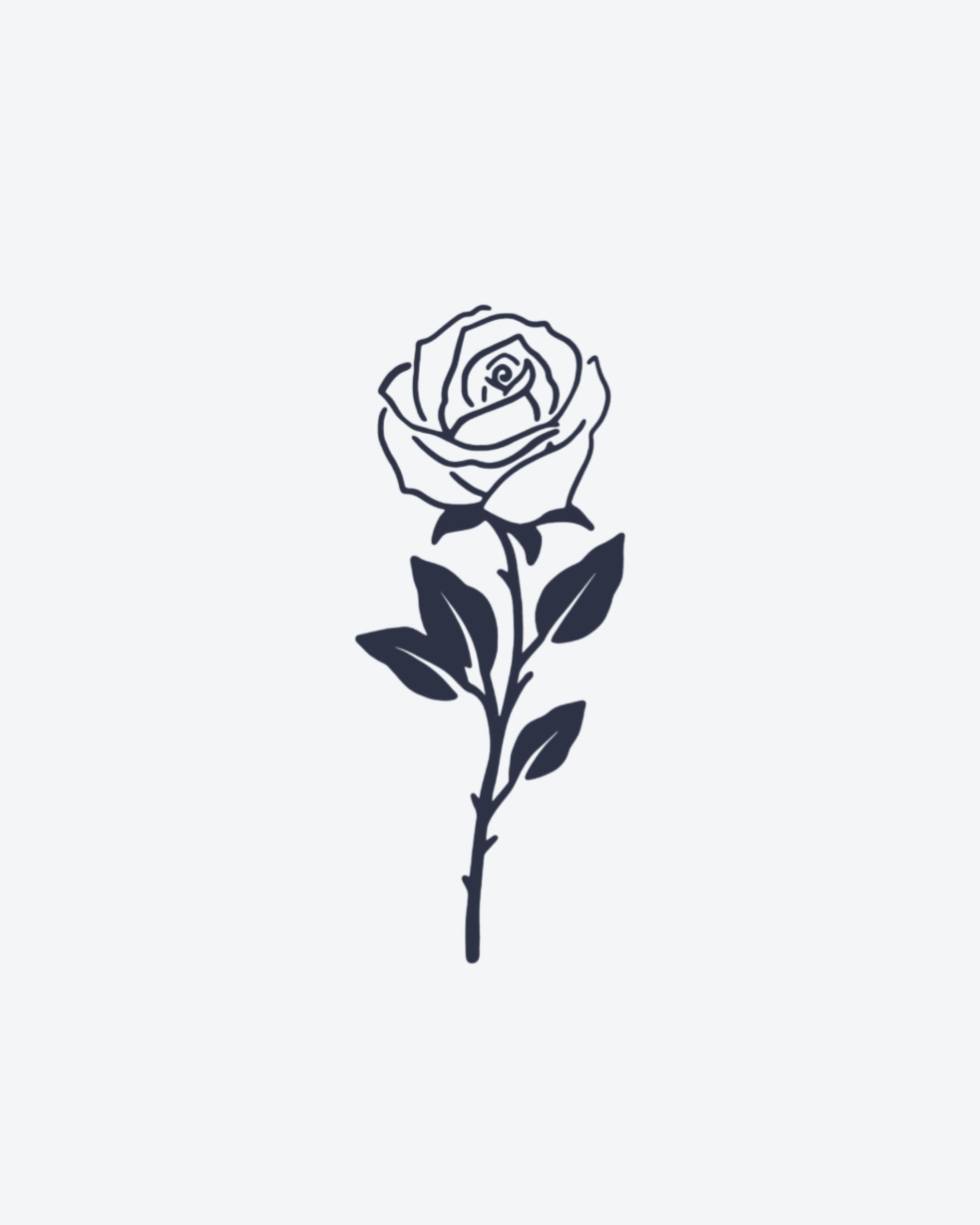 Tatouage temporaire Rose Minimaliste 5x5cm - SimpleTatt