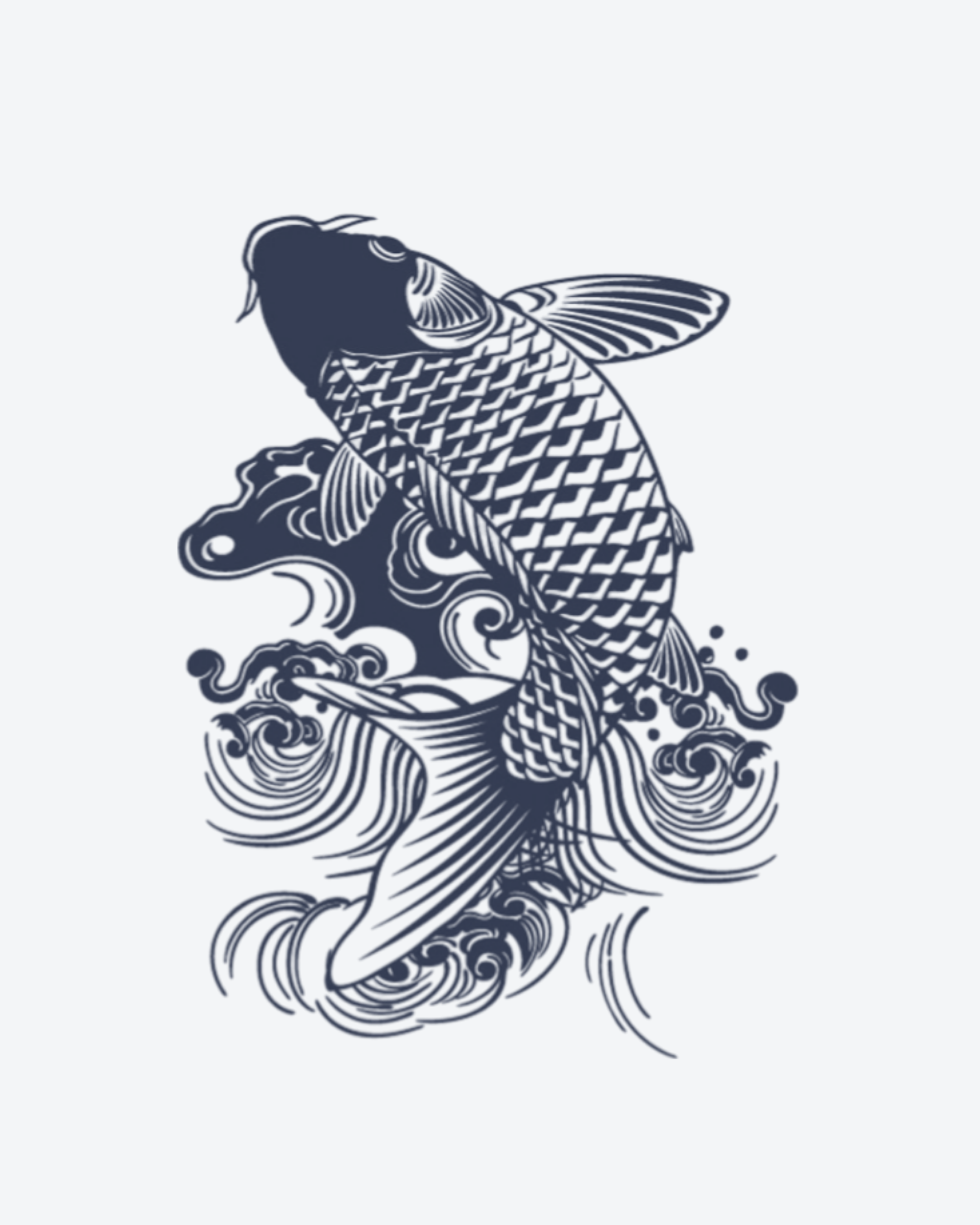 Tatouage temporaire Carpe Ascendante 11x18cm - SimpleTatt