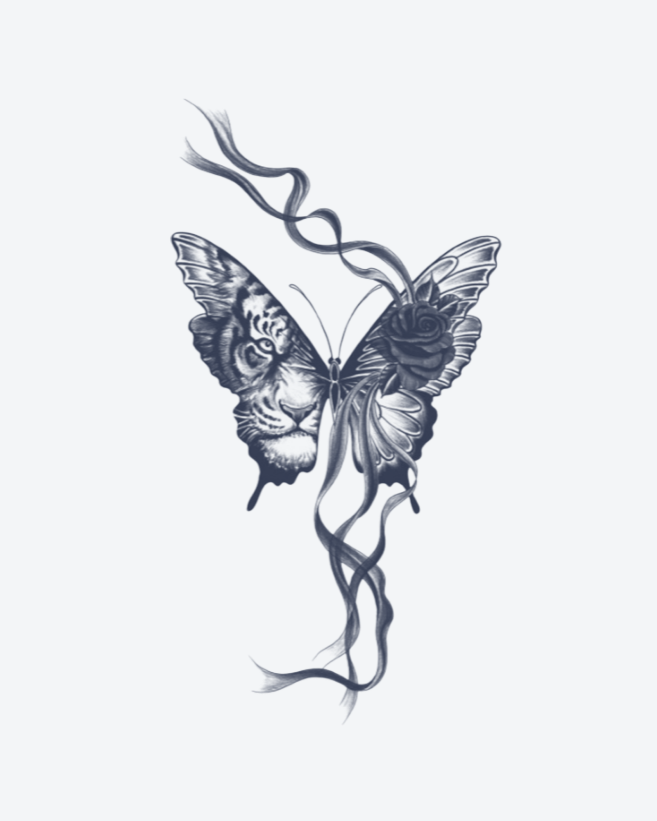 Tatouage temporaire Papillon Enchaîné 11x18cm - SimpleTatt